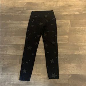 Aerie Play Leggings Black Reflective Stars